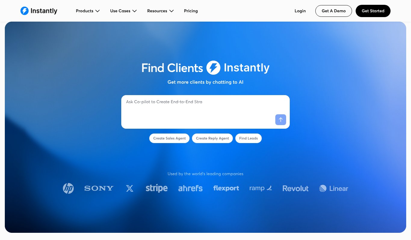 Instantly homepage